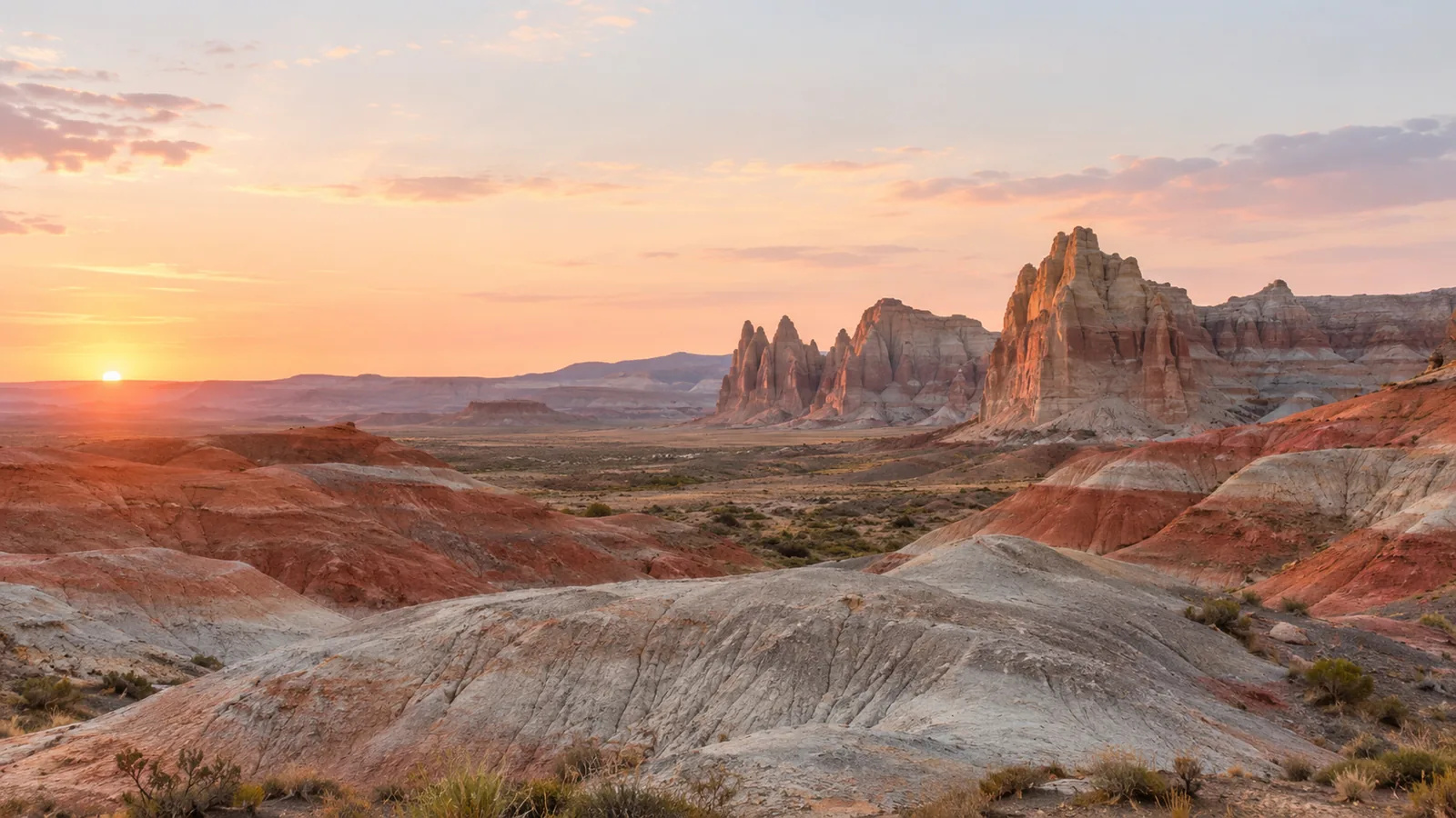 Bentonite Hills and Cathedral Valley